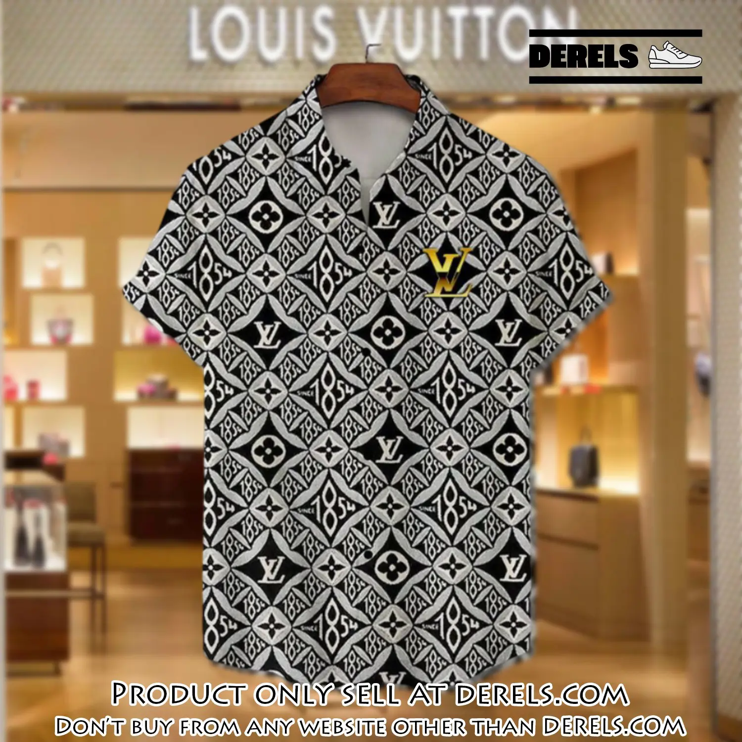 Lv louis vuitton luxury hawaiian shirt & short set lhs1199 dr1608486
